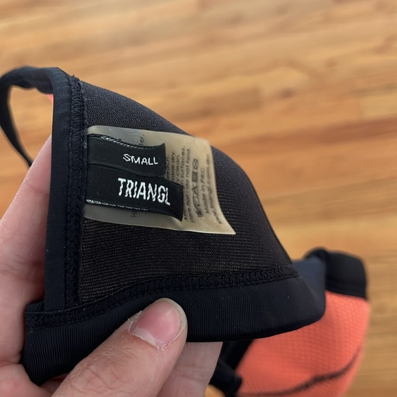 TRIANGL neoprene orange mesh bikini top size small - Picture 3 of 3